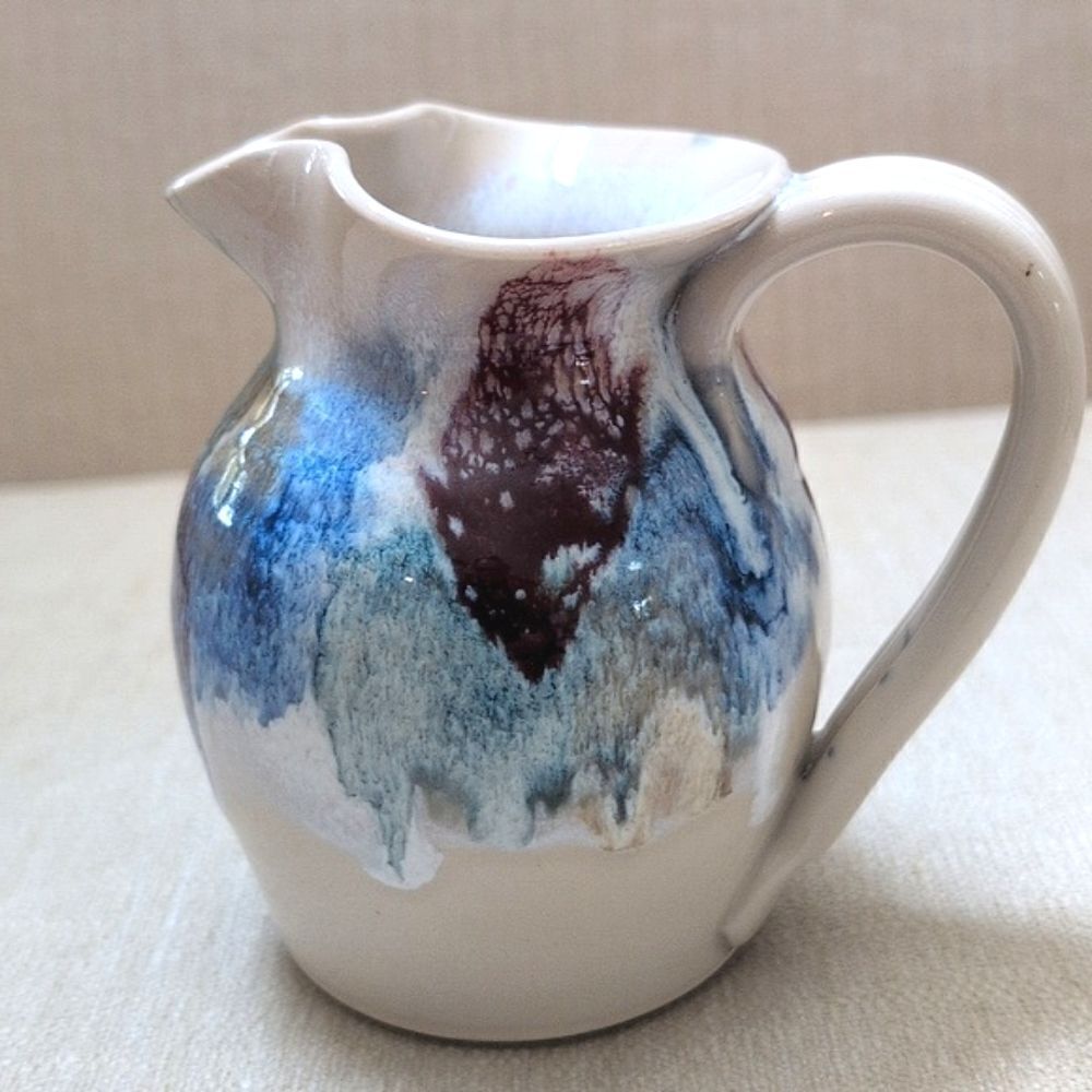 D K Clay North Carolina Stoneware Handmade Small Pitcher/Creamer Artist Signed